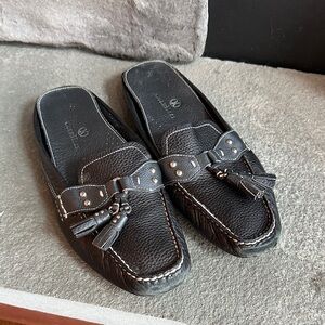 Cole Haan Black Leather Tassel Loafers